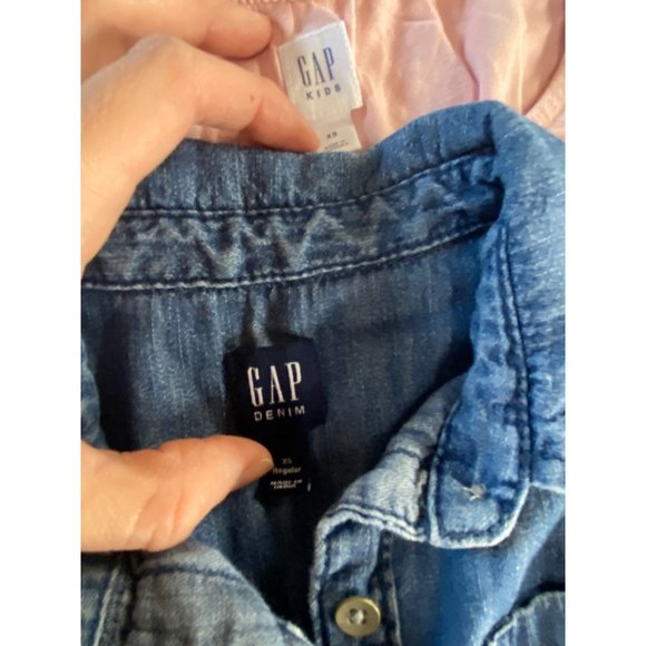 Girls Dress denim Skirt Lot Bundle Gap Pink Chambray yellow XS 4 5 - Picture 6 of 7